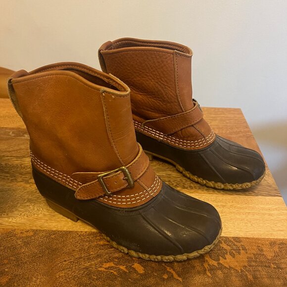 L.L.Bean Bean Boot 7" Strap Buckle Lounger style - Picture 2 of 7